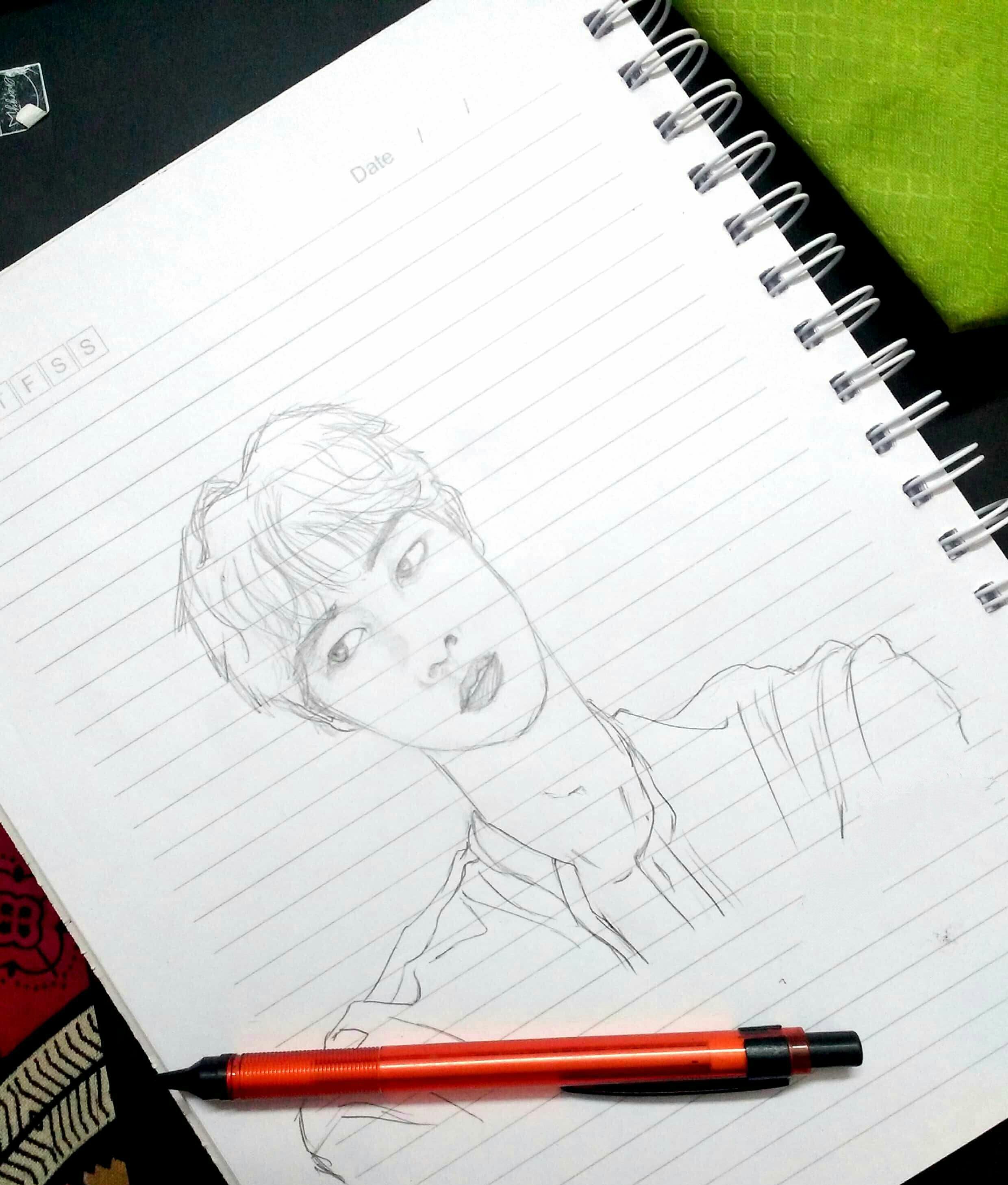 sketch of BTS Jin