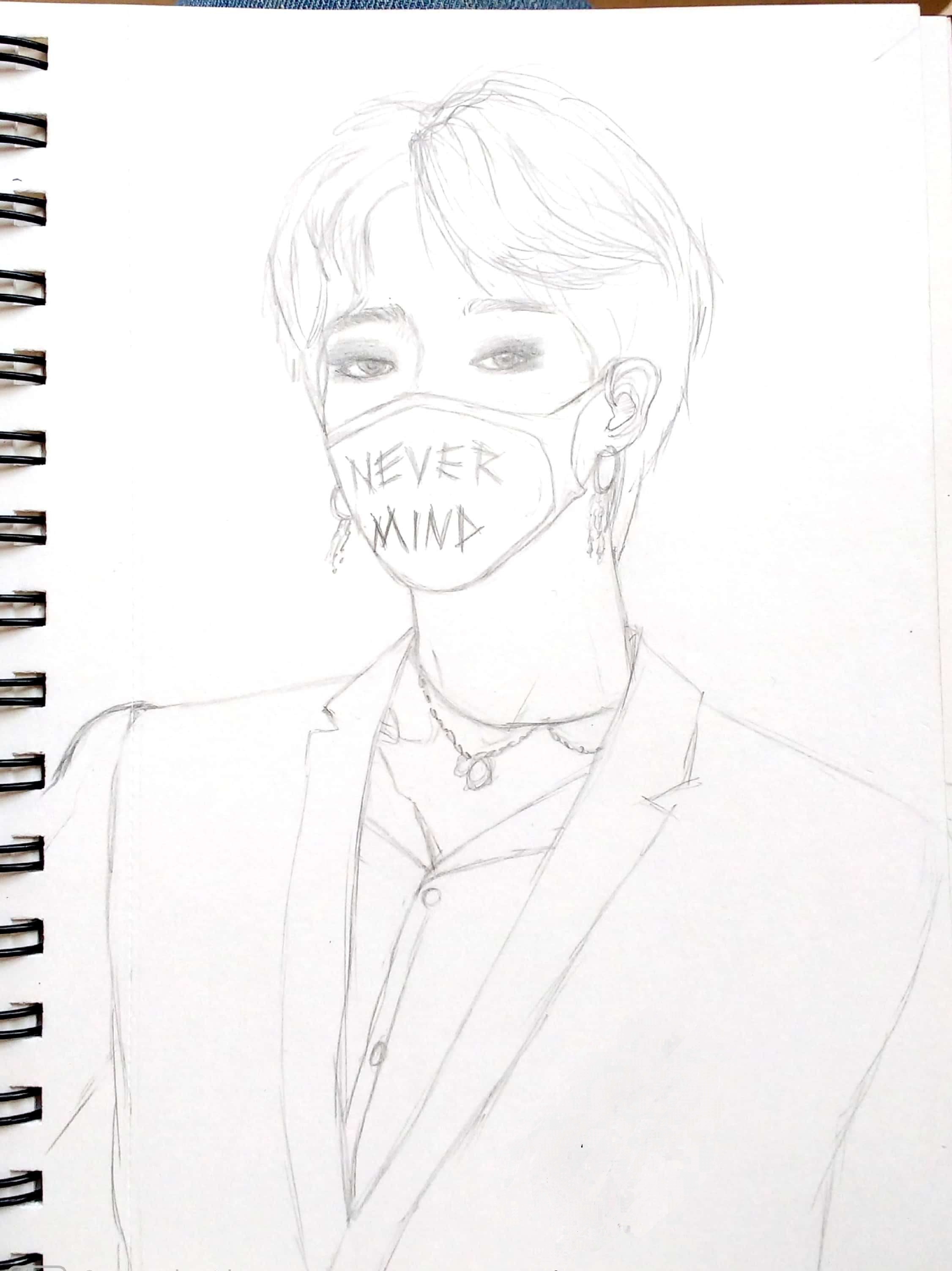 sketch of BTS Jimin